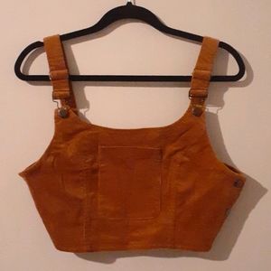 corduroy overall crop top